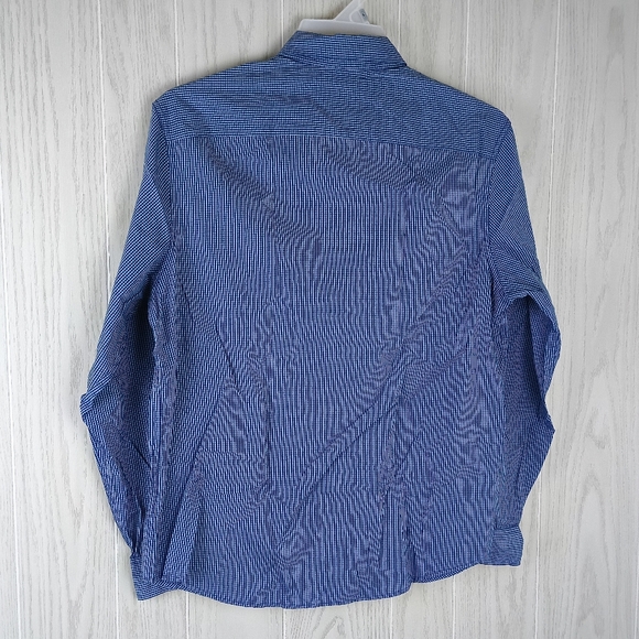 Penguin by Munsingwear large button down classic fit blue plaid Long Sleeve - Picture 6 of 10